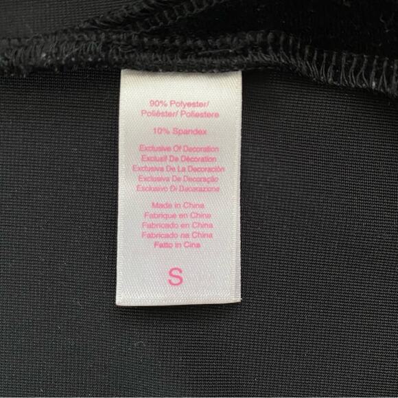 Oscar De La Renta Pink Label Velvet Top Womens Size S Satin Trim Black Slit Side - Picture 12 of 13